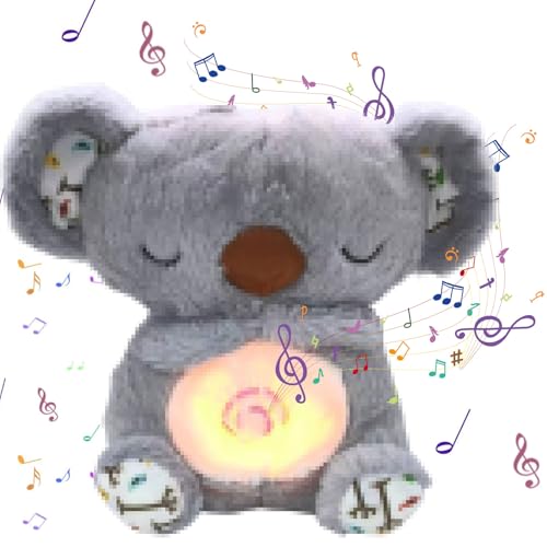 BYTLXM Schlummer Otter Kuscheltier, Schlummer Koala Kuscheltier mit Herzschlag, Schlummer Otter mit Herzschlag, Otter Kuscheltier mit Atembewegung und Musik, Babyparty Weihnachten Geschenke von BYTLXM