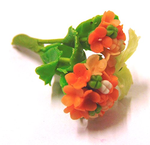 Tumdee Miniatures Miniatur-Blumenstrauß mit 2 orangefarbenen Hortensien von BYUP