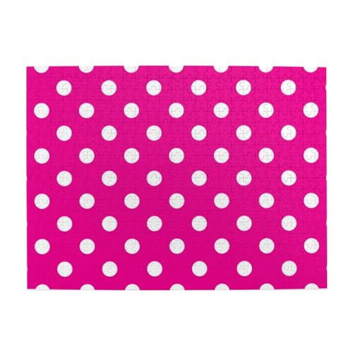 Weiße Tupfen, Rosa, 500-teiliges Puzzle für Erwachsene – Holzpuzzle für Erwachsene und ältere Menschen Weiße Tupfen, Rosa, 500-teiliges Puzzle für Erwachsene – Holzpuzzle für Erwachsene und ältere Menschen von BYwenhopnbs
