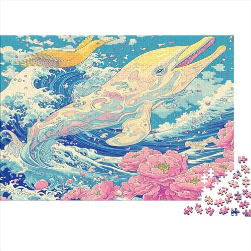 Delphin Puzzle 1000 Teile Puzzles Für Erwachsene Klassische Puzzles 1000 Teile Erwachsene Puzzlespiel Erwachsene 1000 Teile Erwachsenen Puzzlespiel Puzzel 1000pcs (75x50cm) von BZAVEODFS