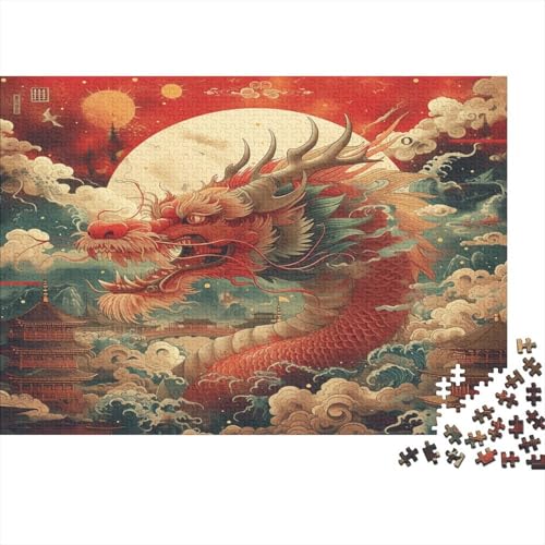 Drache Puzzle 1000 Teile Erwachsene Puzzles Für Erwachsene Klassische Puzzles 1000 Teile Erwachsene Puzzlespiel Schwer Pädagogisches Spielzeug Erwachsene Kinder Puzzel 1000pcs (75x50cm) von BZAVEODFS