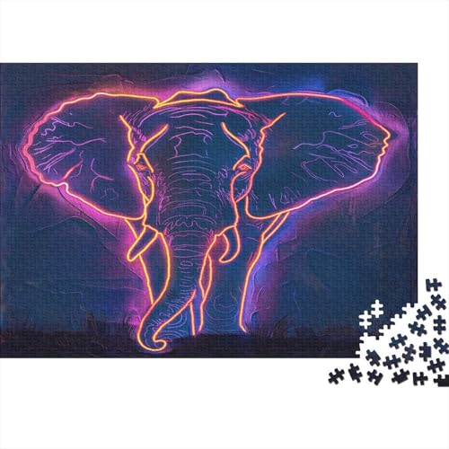 Elefant 1000 Stück Puzzles Für Erwachsene Teenager Stress Abbauen Familien-Puzzlespiel 1000-teiliges Puzzle Kinder Lernspiel Spielzeug Geschenk Puzzel 1000pcs (75x50cm) von BZAVEODFS