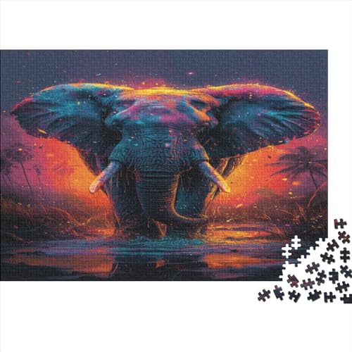 Elefant Puzzle 1000 Teile,Puzzle Für Erwachsene, Impossible Puzzle,Puzzle Farbenfrohes Legespiel,GesKükenlichkeitsspiel Für Die Ganze Familie Puzzel 1000pcs (75x50cm) von BZAVEODFS