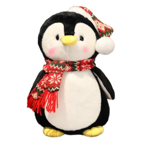 BaYuYPOO Pinguine Plüschtiere, Pinguin Stofftier mit Hut und Schal, Weihnachten Pinguin Plüsch, weiches Kissen süßer Körper Peng von BaYuYPOO