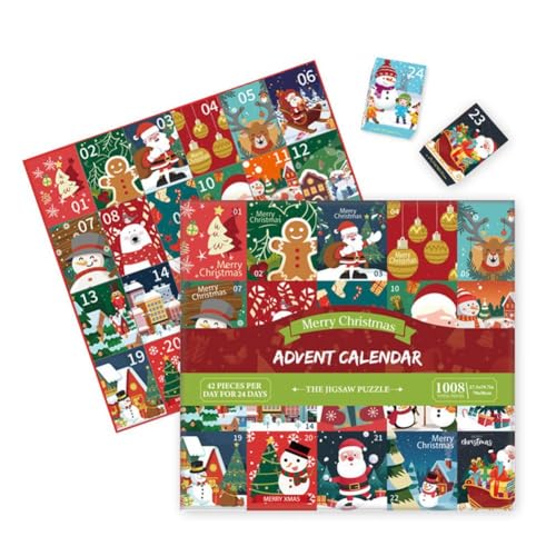 BaYuYPOO Weihnachten Überraschung Puzzle Geschenke Kinder Erwachsene Weihnachtspuzzle Adventskalender 2024 Puzzle Kalender C6q1 Geschenke von BaYuYPOO