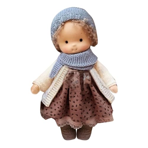 Waldorf Puppe, Handgemachte Bio-Baumwolle Plüsch Babypuppen Spielzeug mit Kleidung für Kinder, Mini Vintage Niedliche DIY Kleidung Waldorfdoll Kit für 2+ Jahre alte Mädchen Stoffpuppe als von BaYuYPOO