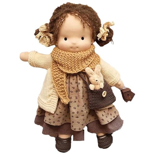 Waldorf Puppe, Handgemachte Bio-Baumwolle Plüsch Babypuppen Spielzeug mit Kleidung für Kinder, Mini Vintage Niedliche DIY Kleidung Waldorfdoll Kit für 2+ Jahre alte Mädchen Stoffpuppe als von BaYuYPOO