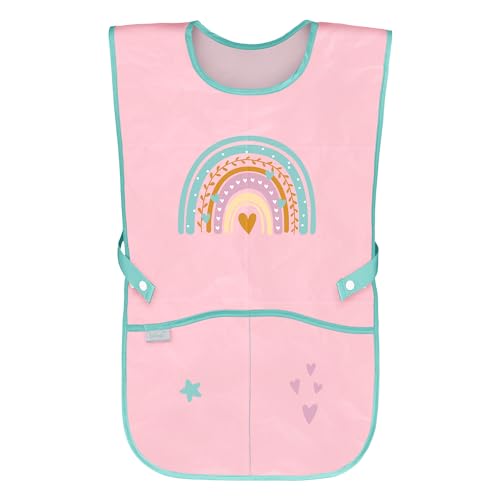 Baagl Kinderschürze Mädchen Jungen Kochschürze Kinder, Schürze Malschürze Bastelschürze für Kinder (Regenbogen Rosa) von Baagl