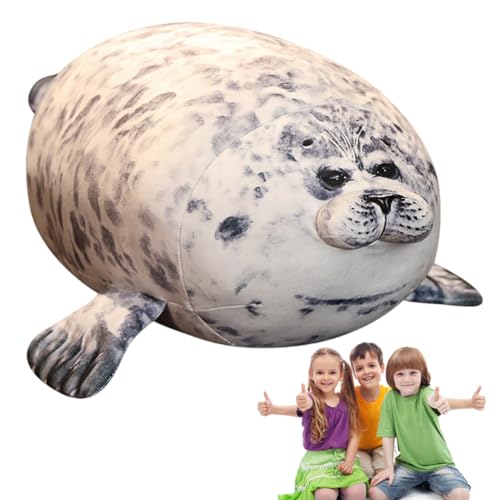 Babioms Siegel Plüschtier Siegel Kuscheltie 30cm Robbe Kuscheltier Plüschtier-Schlafkissenspielzeug Seal Plüschtier Stofftier Chubby Blob Seal Pillow Cushion für Kinder Erwachsene von Babioms