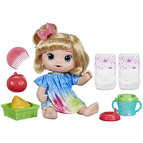 Baby Alive Fruchtige Getränke – Interaktive Puppe, die ihre Schicht trinkt & nass – Zitruspresse & künstliche Früchte – Regenbogen-Outfit mit Fruchtmotiven – ab 3 Jahren Baby Alive Fruchtige Getränke – Interaktive Puppe, die ihre Schicht trinkt & nass – Zitruspresse & künstliche Früchte – Regenbogen-Outfit mit Fruchtmotiven – ab 3 Jahren von Baby Alive