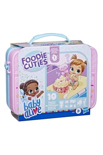 Baby Alive Foodie Cuties, Überraschungsspielzeug für Osterkorbfüller, Mini-Puppen für Kinder, 10 Überraschungen im Lunchbox-Etui (Stile können variieren), Ostergeschenke für Mädchen & Jungen, ab 3 von Baby Alive