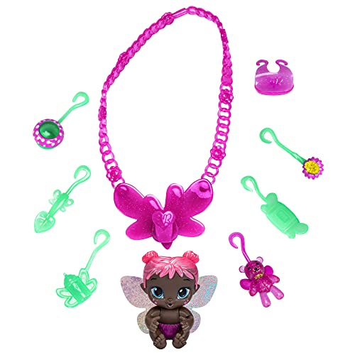 Baby Alive Glo Pixies Minis Carry 'n Care Halskette, Rosenblüte, 9,5 cm Pixie-Puppenspielzeug mit Puppenträger und pflegender Charm-Halskette von Baby Alive