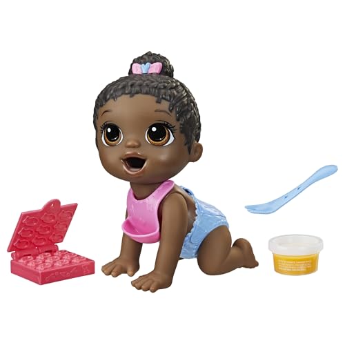 Baby Alive Lil Snacks Puppe, Eats and Poops, Snack-Thema, 20,3 cm Babypuppe, Snackbox-Form, Spielzeug für Kinder ab 3 Jahren, schwarzes Haar von Baby Alive