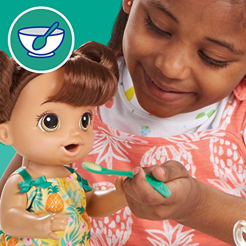 Baby Alive Magical Mixer Baby Doll Tropical Treat with Blender Accessories, Drinks, Wets, Eats, Brown Hair Toy for Children Aged 3 and Up von Baby Alive