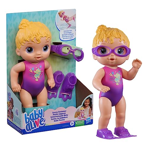 Baby Alive Schwimmspaß-Baby Puppe, 25 cm große Wasserspaß Babypuppe, für Kinder ab 3, Baby Alive Puppe, blondhaarig von Baby Alive