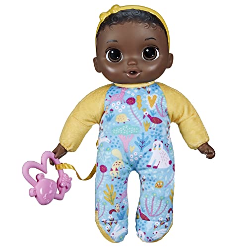 Baby Alive Soft 'n Cute Puppe, schwarzes Haar, 11 Zoll erste Babypuppen, waschbare Plüschtiere für Kleinkinder, Ostergeschenke für Kinder, ab 18 Monaten von Baby Alive