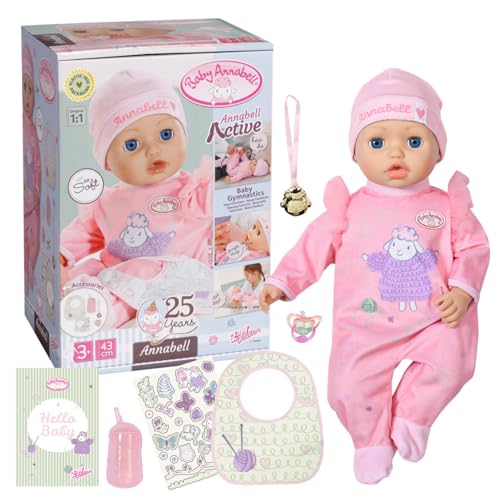 Baby Annabell Active 43cm, weiche Puppe mit Funktionen und Sound für Kinder ab 3 Jahren, 709900 Zapf Creation von Baby Annabell