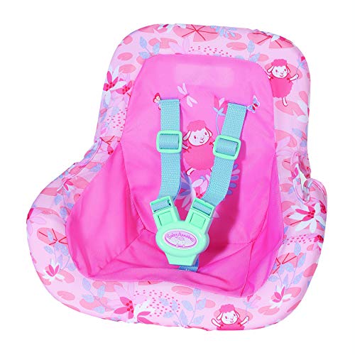 Baby Annabell Active Autositz - Baby Annabell Zubehör, Puppen Autositz für 36 und 43 cm große Puppen mit 3-Punkt-Gurt, rosa blau, 705964, Zapf Creation von Baby Annabell