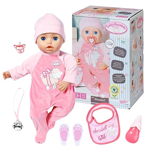 Baby Annabell Annabell 43cm, weiche Puppe mit 8 Funktionen, verschiedenen Sounds und Bewegungen, 43 cm große Puppe, 706299 Zapf Creation von Baby Annabell