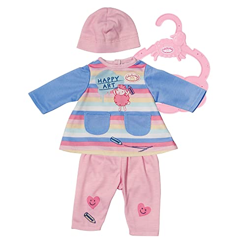 Baby Annabell Little Kleid, Puppenoutfit mit Strampler, Longshirt, Hose, Mütze und Kleiderbügel in rosa und blau, für 36 cm große Puppen, 706541 Zapf Creation von Baby Annabell