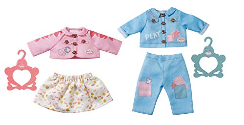 Baby Annabell 703069 Outfit Boy&Girl 43cm, Puppenkleidung Puppen Zubehör mit Jacke und Hose oder Jacke und Rock, 1 Outfit, Farbe Nicht frei wählbar von Baby Annabell