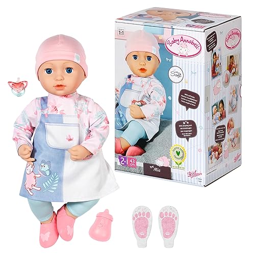 Baby Annabell Mia, Puppe mit weichem Stoffkörper, Schlafaugen und Accessoires, 43 cm groß, 705940 Zapf Creation von Baby Annabell