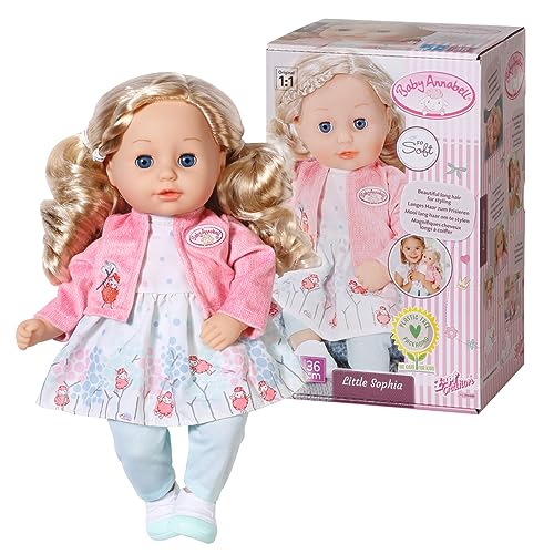 Baby Annabell, Puppe, Baby Annabell Little Sophia 36cm, weiche Puppe mit langen blonden Haaren, blauen Schlafaugen, inkl. Puppenkleidung, 706480, Zapf Creation, Blau von Baby Annabell