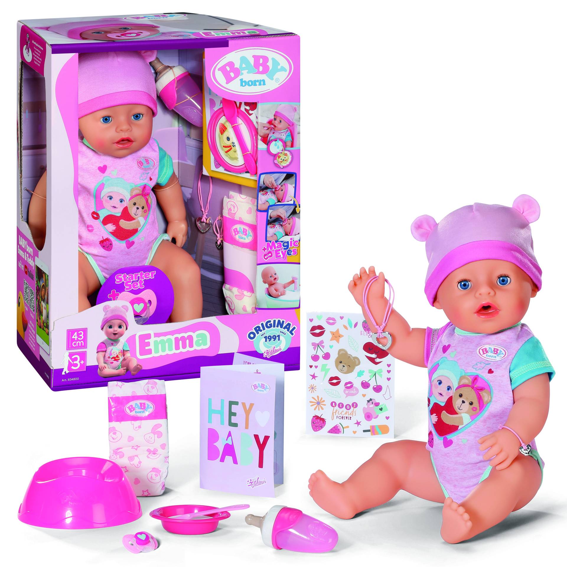 Baby Born Puppe Starter-Set Emma 43 cm von Baby Born