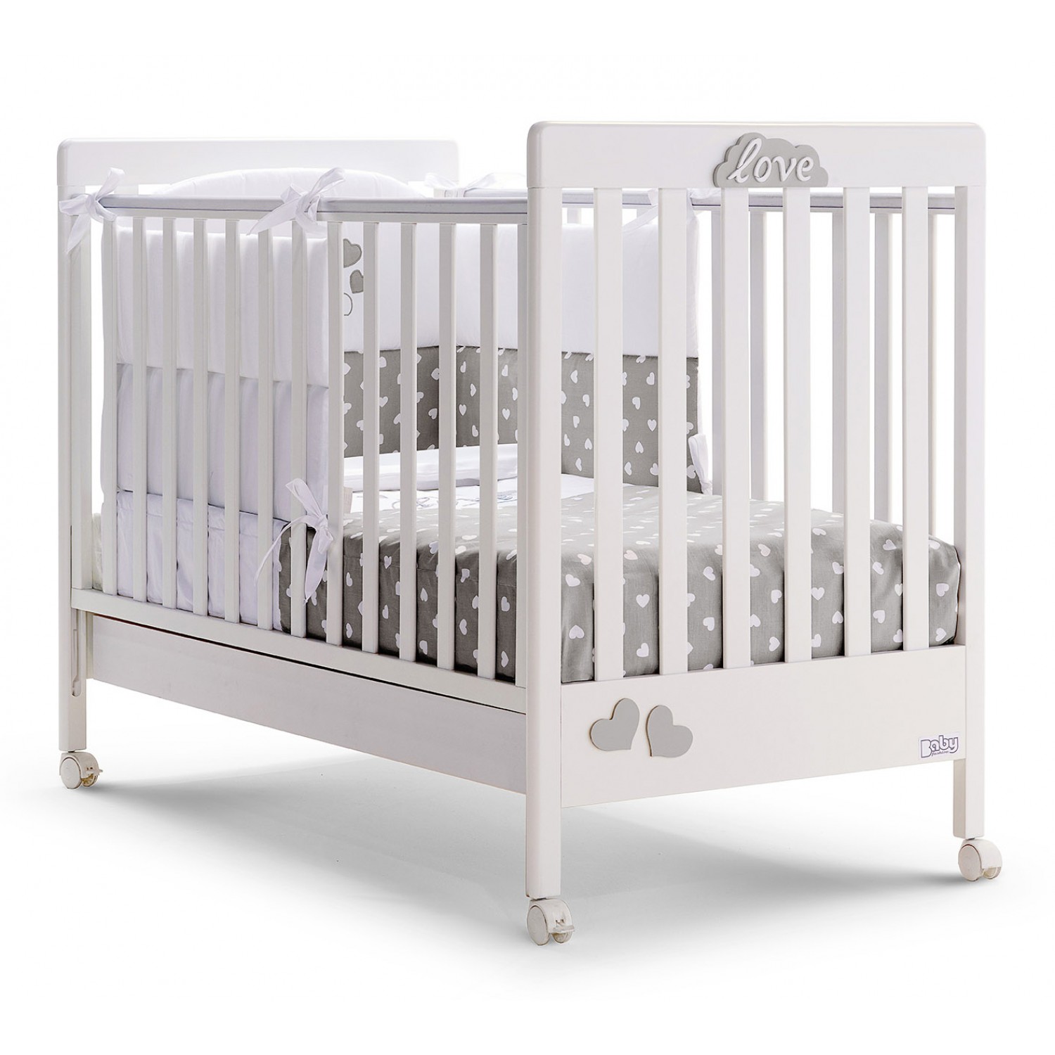 Baby Mode Liebesbett Weiß Grau von Baby Fashion