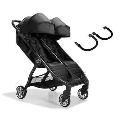 baby jogger Zwillingswagen City Tour 2 Double Pitch Black Inklusive 2 Sicherheitsbügel von Baby Jogger