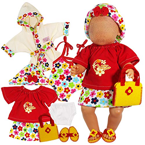 Puppenkleidung 8-TLG.Sommer-Badeset für Puppe bis 43 cm von Baby Malina