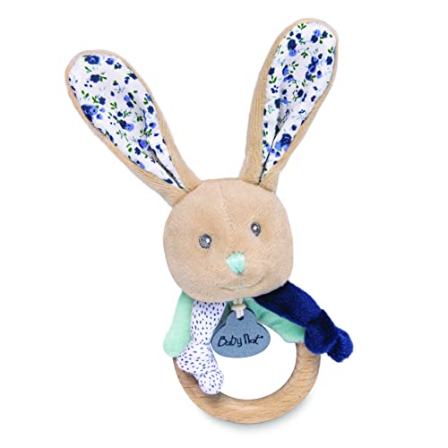 BABY NAT '– Rassel aus Holz, Kaninchen, Pupi", Marineblau – BN0604 – Blau von Baby Nat