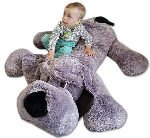 Baby Pluesh XXL Hund Teddybär Plüsch Kuschel Stoff Plüsch Riesen Teddy Bär Groß, grau von Baby Pluesh