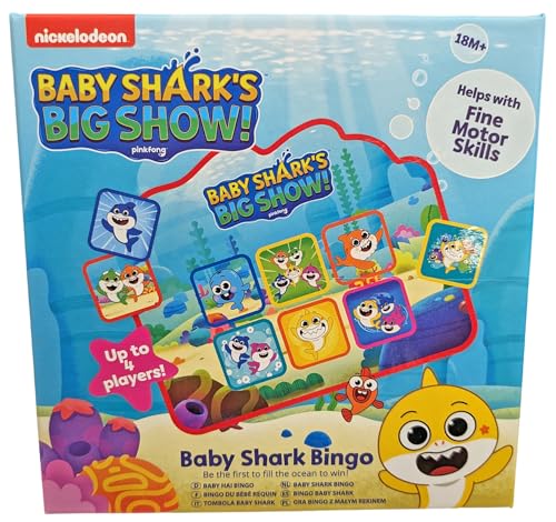 Baby Shark Bingo-Spiel für Kinder, pädagogisch und lustig, 1–4 Spieler ab 18 Monaten von Baby Shark