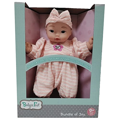 Baby's First Goldberger Asiatische Babypuppe Joy mit gestreiftem Outfit und passendem Kopfband, 33 cm von Baby's First