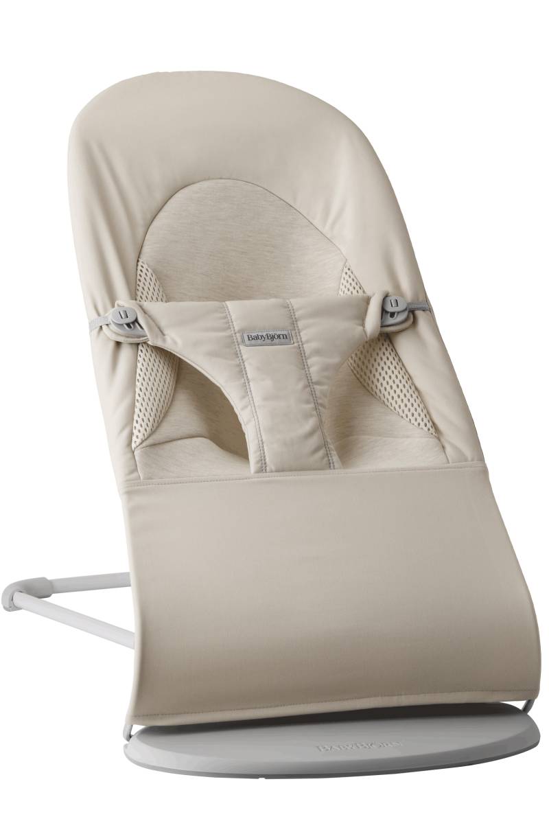 Babywippe Balance Soft - Hellbeige / Gewebt/Jersey, Tri-Fabric / Hellgrauer von BabyBjörn