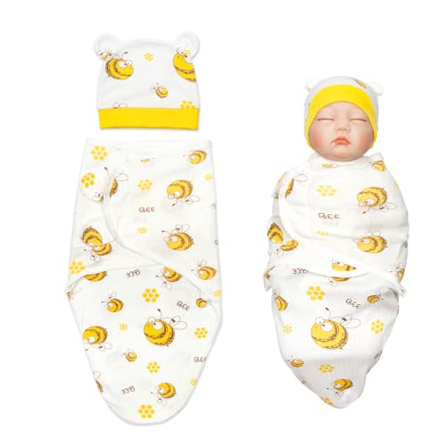 Reborn Baby Doll Swaddle Blanket for 17-22 Inch Reborn Baby Boys Girl Dolls Soft Cotton Blanket Carry Newborn Infants Dolls Bee Clothing Accessories von Babyfere