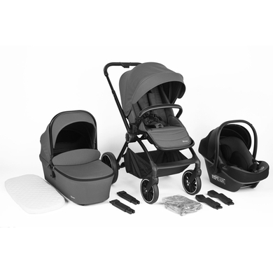 babyGO Kinderwagen 3in1 grey grey/black Frame von Babygo