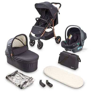 babyGO Kinderwagen Style 3in1 Black Rosegold von Babygo