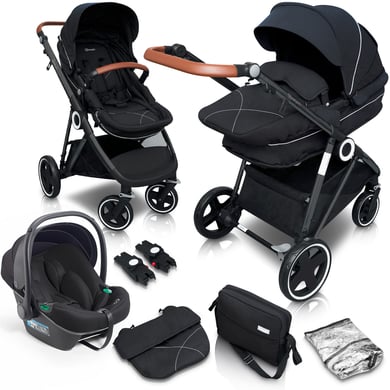 babyGO Kombikinderwagen Halime 3 in 1 Anthracite Black von Babygo