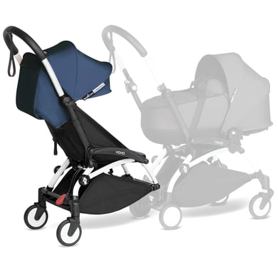 BABYZEN Kinderwagen YOYO 6+ connect White mit Textilset Air France Blue von Babyzen