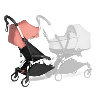 BABYZEN Kinderwagen YOYO 6+ connect White mit Textilset Ginger von Babyzen