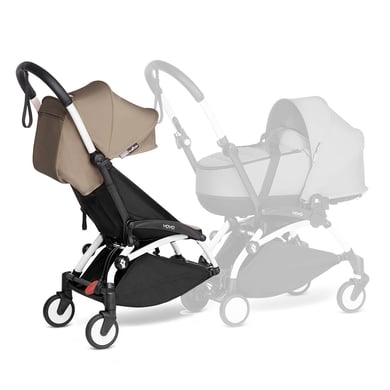 BABYZEN Kinderwagen YOYO 6+ connect White mit Textilset Taupe von Babyzen