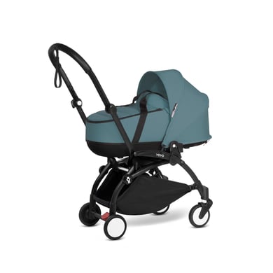 BABYZEN Kinderwagen YOYO2 0+ Black mit Liegewanne Aqua von Babyzen