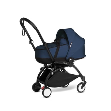 BABYZEN Kinderwagen YOYO2 0+ Black mit Liegewanne Navy Blue von Babyzen