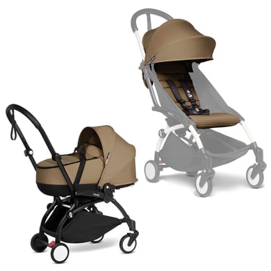 BABYZEN Kinderwagen YOYO2 0+ Black mit Liegewanne und Textilset Toffee von Babyzen