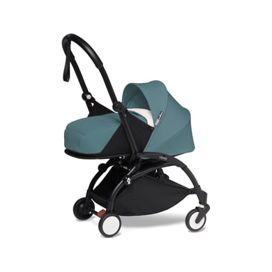 BABYZEN Kinderwagen YOYO2 0+ Black mit Neugeborenenaufsatz Aqua von Babyzen