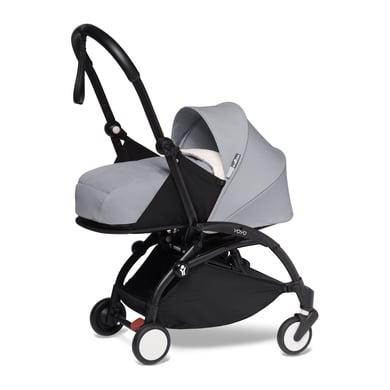 BABYZEN Kinderwagen YOYO2 0+ Black mit Neugeborenenaufsatz Stone von Babyzen