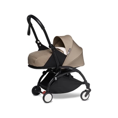 BABYZEN Kinderwagen YOYO2 0+ Black mit Neugeborenenaufsatz Taupe von Babyzen