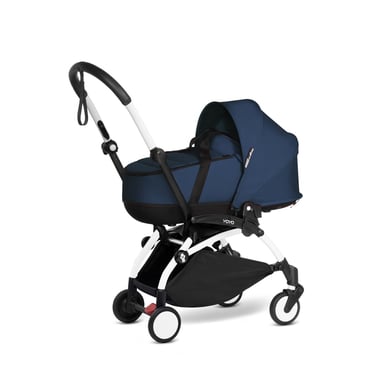 BABYZEN Kinderwagen YOYO2 0+ White mit Liegewanne Navy Blue von Babyzen